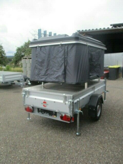 Campinganhänger mit Alu-Deckel und Dachzelt, gebremst NEU