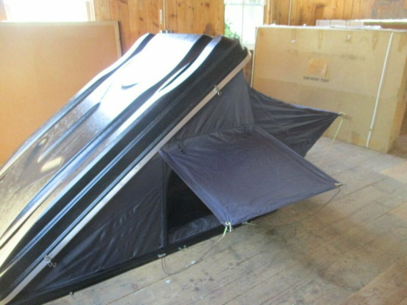 Hartschalen-Autodachzelt 140cm x 215cm ABS schwarz / grau Öffnung automatisch
