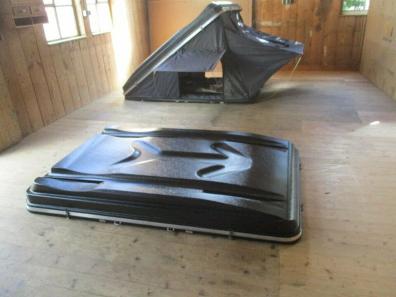 Hartschalen-Autodachzelt 140cm x 215cm ABS schwarz / grau Öffnung automatisch