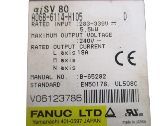 Fanuc A06B-6114-H105 aiSV80