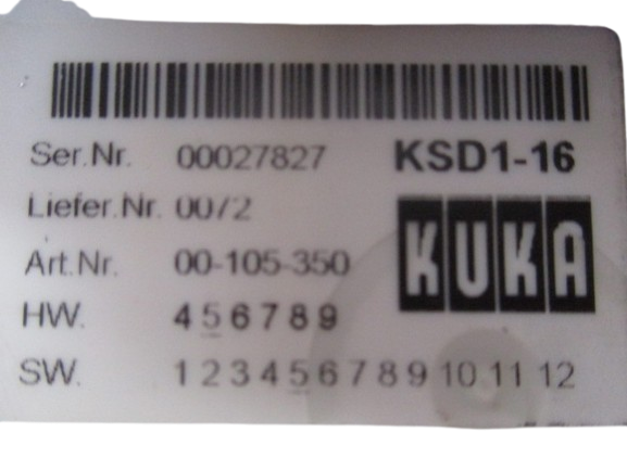 KUKA KSD1-16 Art. 00-105-350 Servoverstärker / Treiberstufe