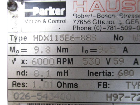 Parker Hauser Servomotor HDX115E6-88S mit Getriebe RPL11-1SK