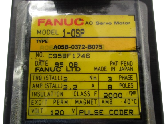 Fanuc A05B-0372-B075 Model 1-OSP-Servomotor