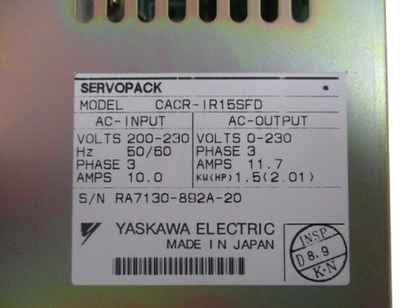 Yaskawa Motoman CACR – IR 15SFD P00 E04 Servopack