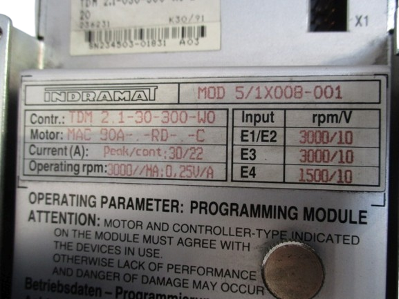 Indramat TDM 2.1-030-300-W1-220 Servo Controller