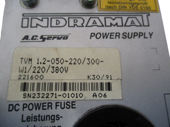 Indramat TVM 1.2-050-220/300-W1/220/380V Power Supply