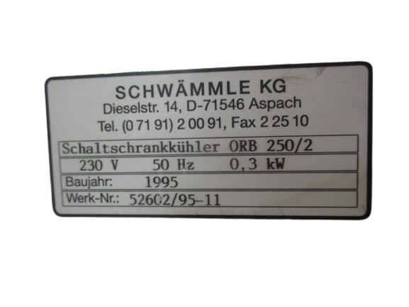 Schwämmle ORB 250/2 Schaltschrankkühler