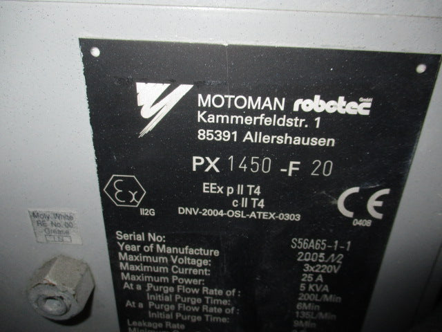 Roboter Lackierroboter Motoman Yaskawa PX1450-F20 , ex-geschützt , Steuerung XRC