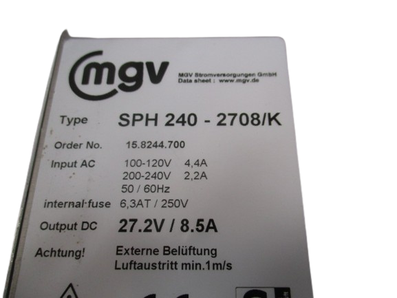 MGV Stromversorgungen SPH240-2708/K OrderNo 15.8244.700 Netzteil
