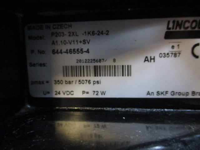 Lincoln Zentralschmieranlage Quicklub Progressivpumpe mit Steuerung P203-2XL-1K6-24-2 Art.Nr. 644-46555-4