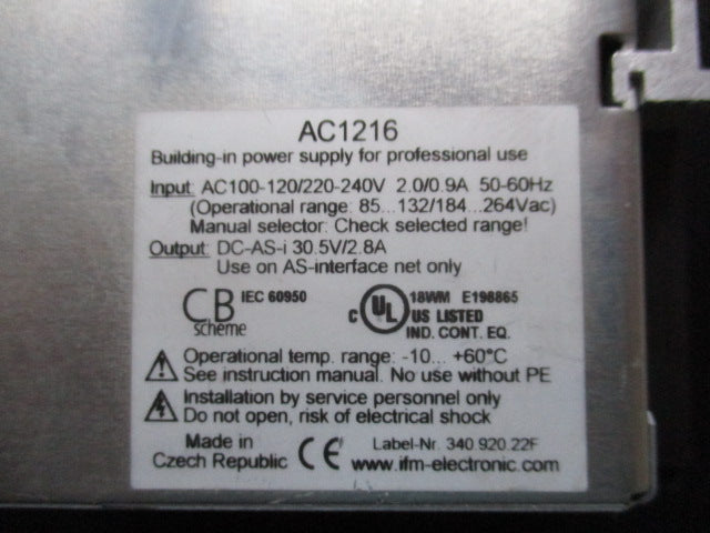 ifm AC1216 Power Supply AS-i