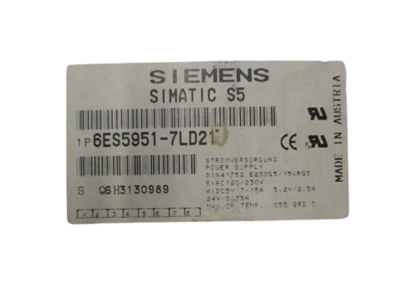 Siemens S5 / 6ES5951-7LD21-PS 7A/15A Power Supply
