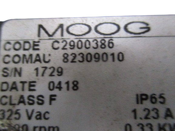 MOOG Servomotor Code C2900386 Comau 82309010 S/N 1729