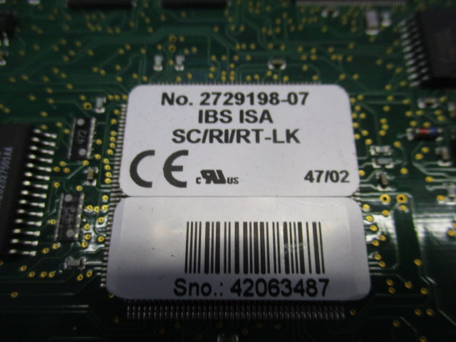 Phoenix Contact Controller Card IBS ISA SC/RI/RT-LK 2729198-07