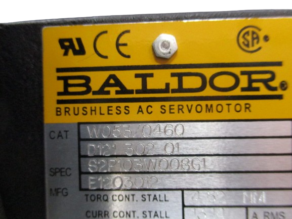 Baldor W053/0460 D121 302 01 Brushless AC Servomotor