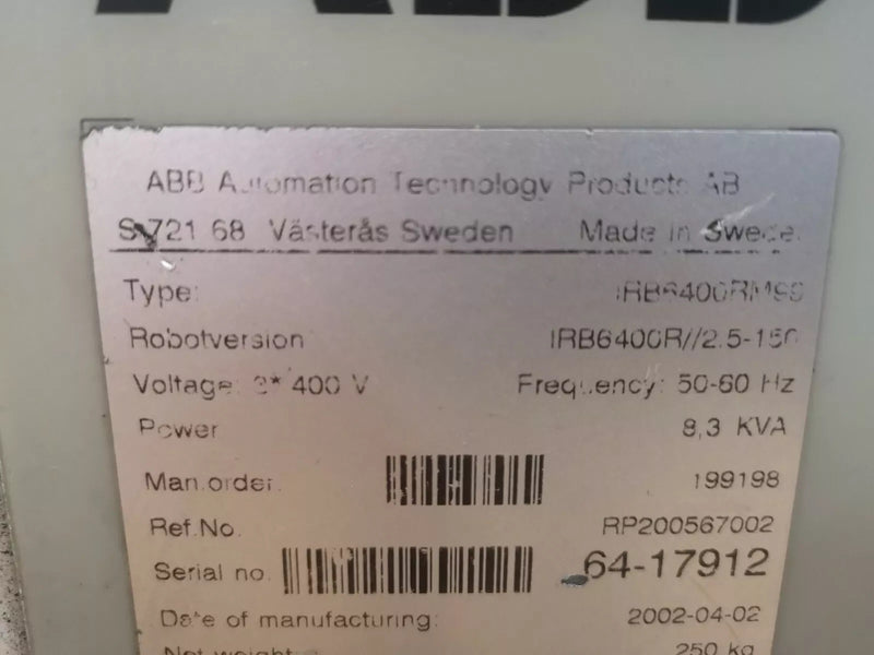 Roboter ABB Robotics IRB 6400R 2.5-150 M99 komplett ,Profibus
