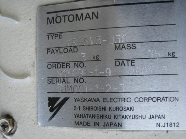 Roboter Yaskawa Motoman YR-SV3-J30 Steuerung: XRC