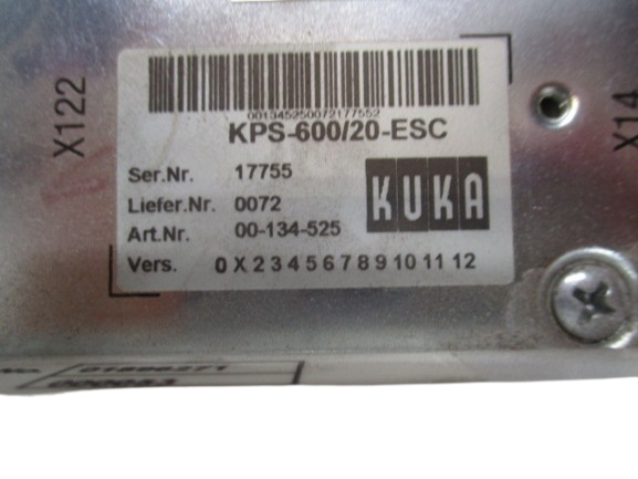 KUKA KPS-600/20-ESC Power Supply Art. Nr. 00-134-525