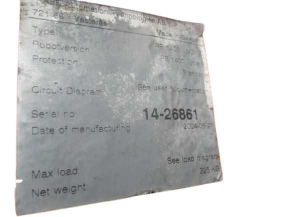 Roboter ABB Robotics IRB 1400 M2000 Seriennummer 14-26861 IRB1400 Typ B