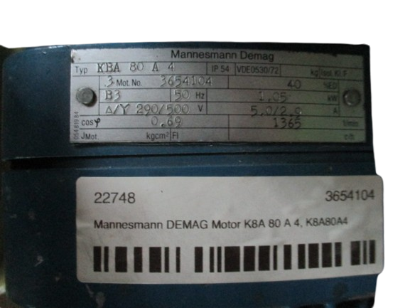 DEMAG Mannesmann KBA 80A 4 Motor