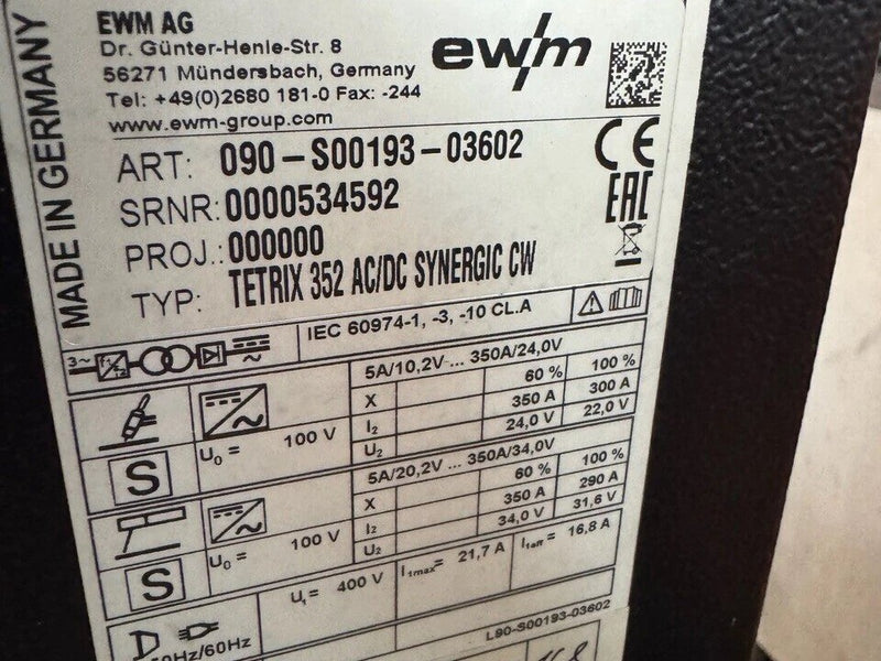 EWM acticARC Tetrix T352 AC/DC Roboter WIG/TIG - Schweißgerät mit Kühlgerät cool