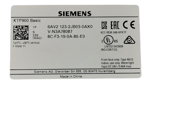 Siemens Simatic HMI Touch KTP900 Basic 6AV2123-2JB03-0AX0