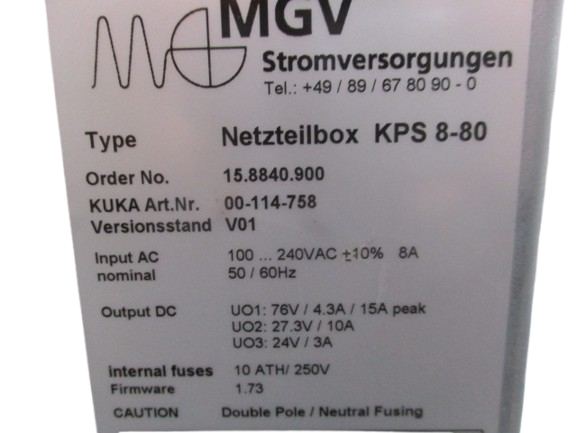 KUKA KPS8-80 Netzteilbox KRC3 Art.Nr. 00-114-758