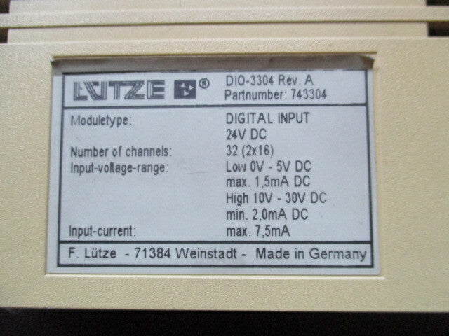 Lütze DIO-3304 Digital Input 743304