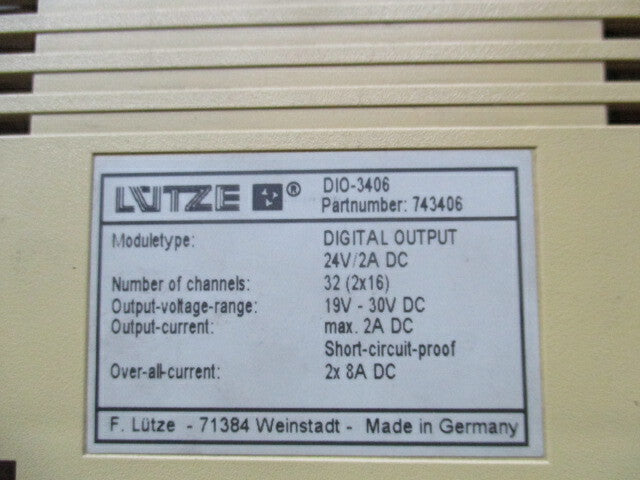 Lütze DIO-3406 Digital Input 743406