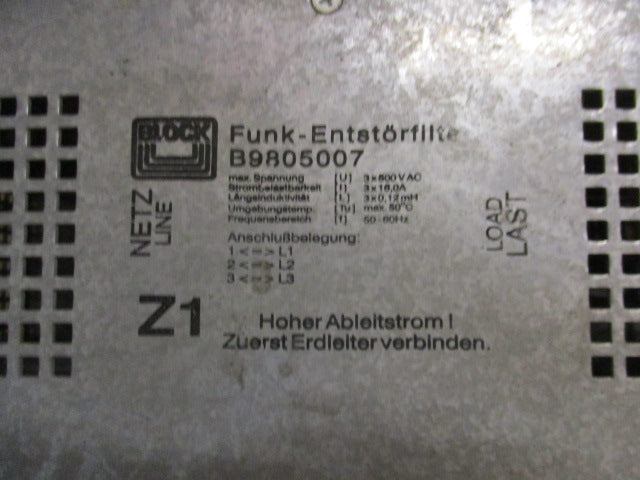 BLOCK radio interference suppression filter B9805007