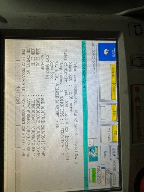 Roboter Palettierroboter Kawasaki CP300L E-Controller Profibus