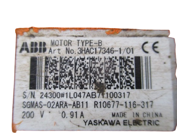 ABB Robotics 3HAC17346-1/01 AC servo motor SGMAS-02ARA-AB11 Type B