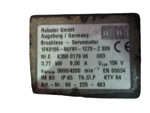 KUKA 1FK6100-8AF91-1ZZ9-Z S09 Brushless Servomotor Art. Nr. 69-225-463