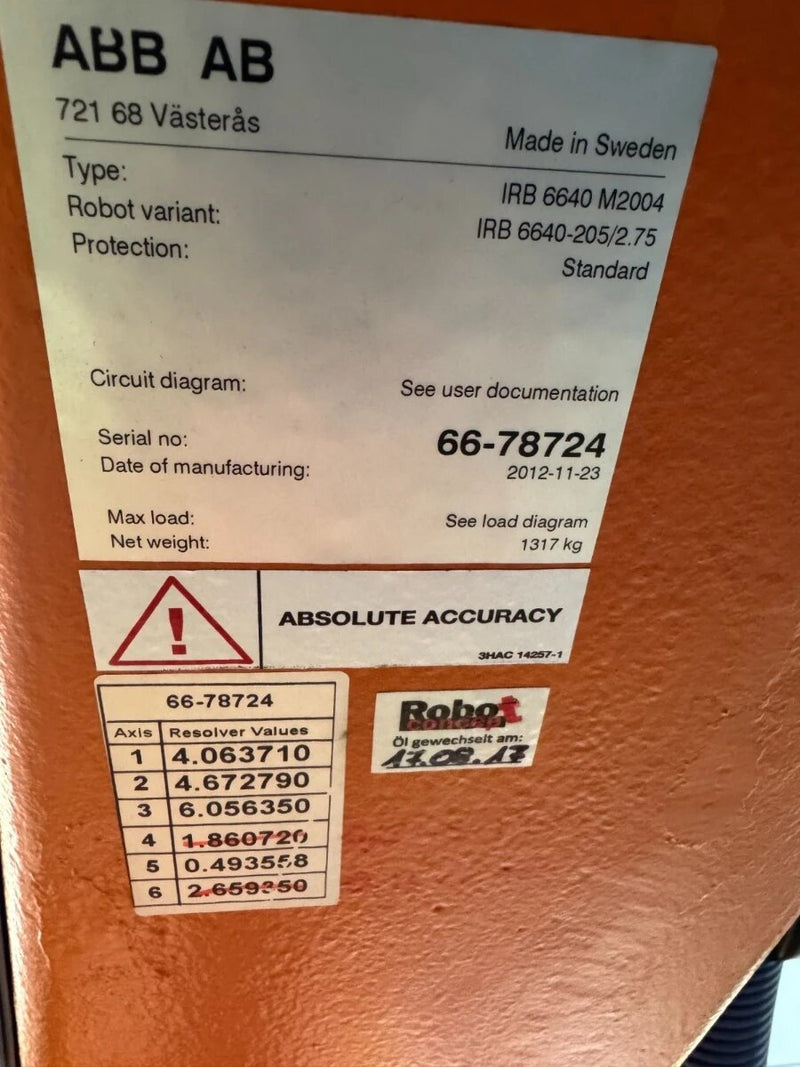 Roboter ABB Robotics IRB 6640-205/2.75 nur Mechanik
