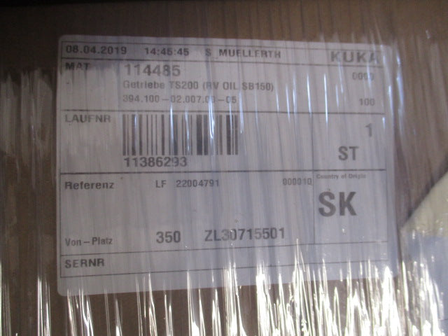 KUKA Robot 00-114-485 Gearbox GZ_225_125_A1_X - NEW