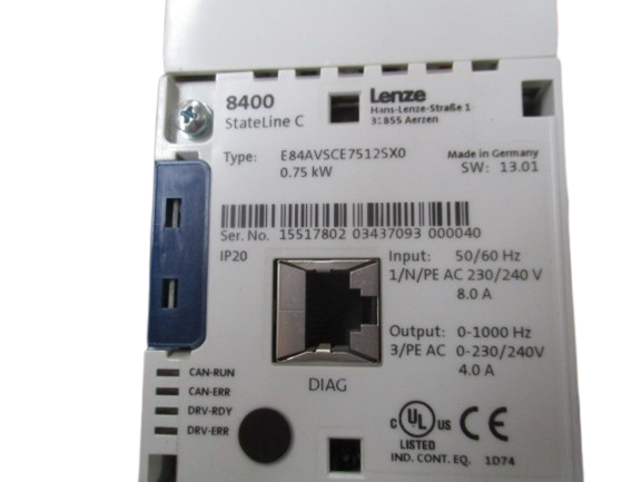 Lenze 8400 State Line C – Typ E84AVSCE7512SXO Frequenzumrichter