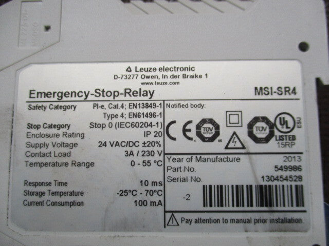 Leuze electronic MSI-SR4 Emergency-Stop-Relay