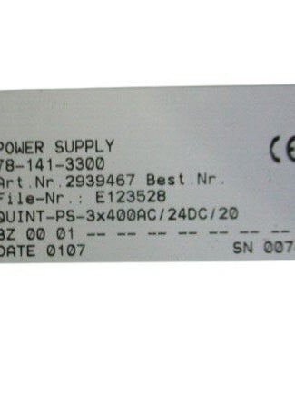Phoenix Contact 78-141-330 Power Supply Art. 2939467