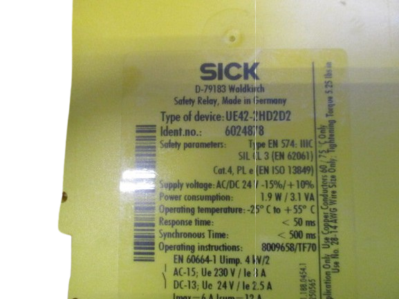 SICK UE42-2HD2D2 Sicherheitsrelais IdNr. 6024878