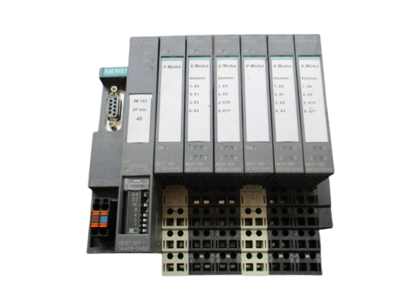 Siemens Profibus-DP ET200S IM 151-1 Standard 6ES7151-1AA05-0AB0 mit 6 Modulen 2 x PM-E 6ES7138-4CA01-0AA0,  2 x 6ES7131-4BD01-0AB0,  2 x 6ES7132-4BD02-0AA0