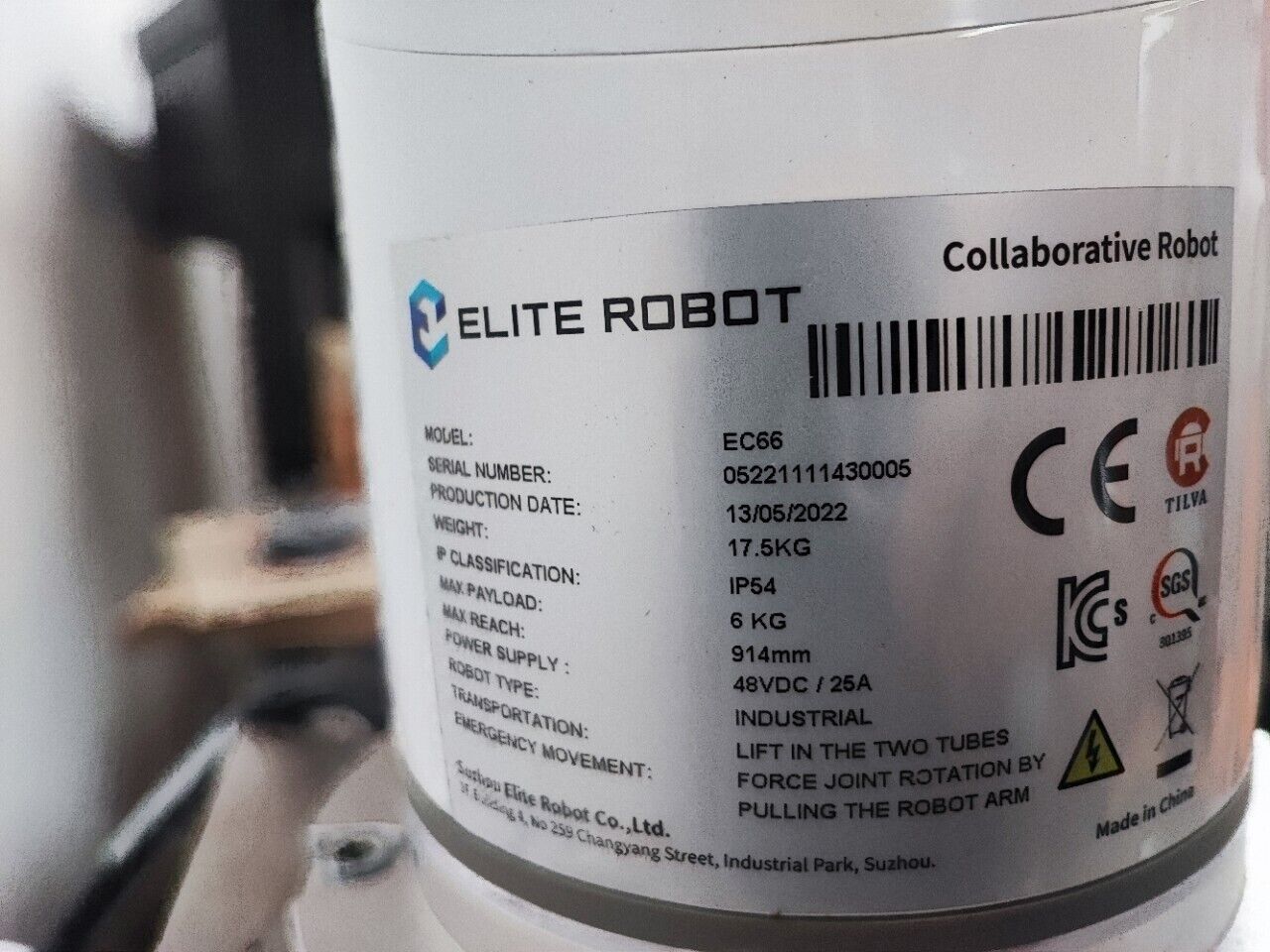 Roboter Elite Robots EC66  Cobot kollaborativ neu nur ca.:10 Stunden gelaufen